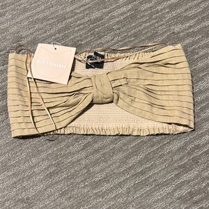 Kittenish Beige Bow Bandeau